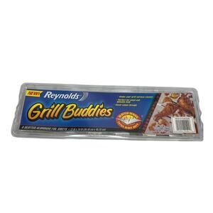 NEW Sealed Reynolds Grill Buddies Slotted Aluminum Foil Sheets 12 x 18" 8 Sheets